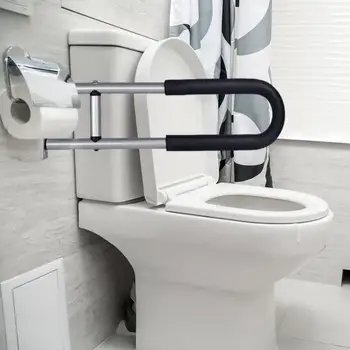 Перекладины для ванной комнаты из прочного алюминиевого сплава, Откидывающаяся U-образная опорная рейка, Водонепроницаемая опора для пожилых людей с ограниченными возможностями
