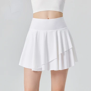 Короткая юбка с логотипом AL Ice Feel Anti UV Поддельная Двухсекционная короткая юбка с антибликовым покрытием для спорта и фитнеса