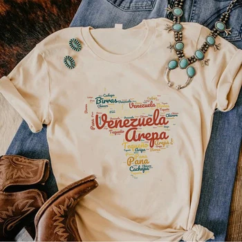 Венесуэла футболка женская аниме футболка для девочек дизайнерская одежда