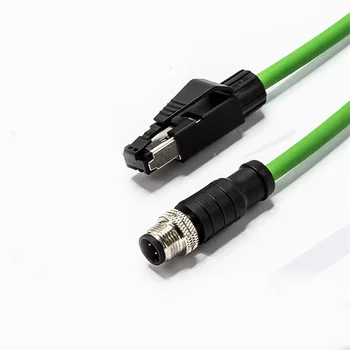 Кабель Ethernet от M12 до RJ45, 4-жильный 8-жильный кабель датчика кодирования ADX, промышленный кабель Ethernet, разъем M12