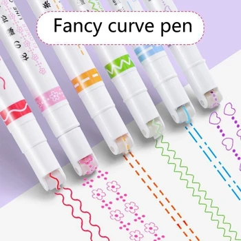 Цветные изогнутые ручки с роликовым наконечником для раскрашивания детей