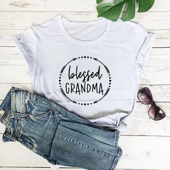Blessed Grandma, Новое поступление, Женская футболка из 100% хлопка, женский забавный летний повседневный топ с коротким рукавом, подарок для мамы, Подарок на День матери