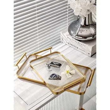 Легкий роскошный прямоугольный поднос ins для дома, гостиной, акриловый журнальный столик для ключей, подносы для чашек и чайников