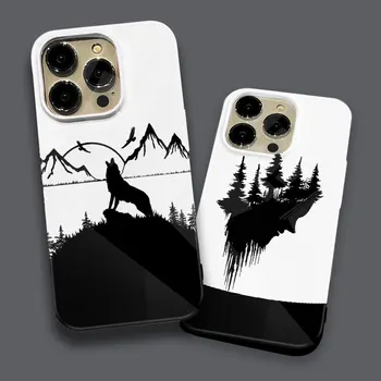 Чехол для телефона Dark Wolf для iPhone 15 14 11 13 12 11 Pro Max MINI XR X XS 8 7 SE 2020 Plus Film Tough Hard Cover Coque Funda