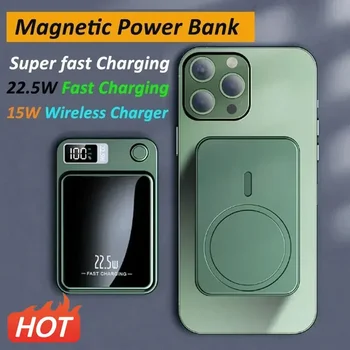 50000mAh Power Bank для Macsafe Магнитная Супер Быстрая Зарядка Qi Беспроводное Зарядное Устройство Powerbank для iPhone 15 14 13 Samsung Xiaomi