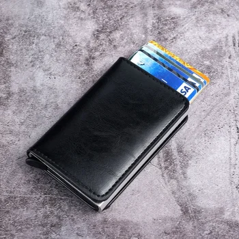 Персонализированный Rfid-держатель для кредитных карт, всплывающий Rfid-кошелек для кредитных карт, алюминиевый футляр для карт с гравировкой
