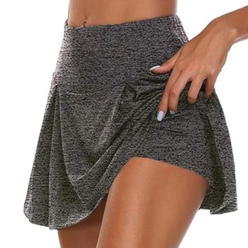 2022 Женская спортивная юбка для тенниса, танцев и фитнеса, быстросохнущая однотонная женская юбка для тенниса, бега, активные спортивные юбки для йоги и фитнеса