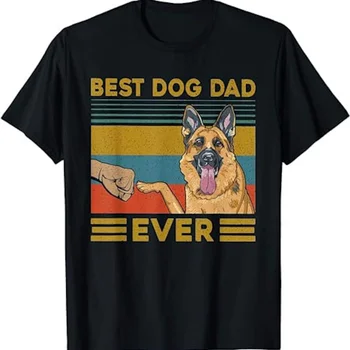 Лучший папа для собак на свете, Немецкая овчарка, Ретро Винтажная футболка, пот 14080