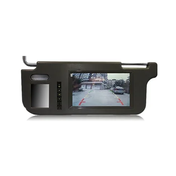 7-дюймовый черный автомобильный левый солнцезащитный козырек Экран зеркала заднего вида ЖК-монитор 2 канала