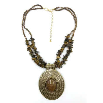 Европейская и американская классика в стиле ретро, популярное легкое Роскошное серебряное элегантное ожерелье с бирюзовым камнем