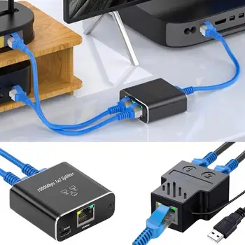 Сетевой распределитель U GREEN RJ45 Splitter 1To2 Gigabit Ethernet Adapter Удлинитель сетевого интернет-кабеля Для подключения нескольких устройств