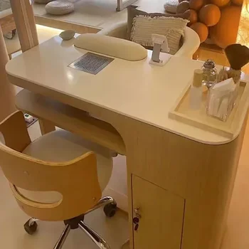 Дизайнерский маникюрный стол Деревянный, Профессиональная стойка администратора Nailtech, Коммерческая мебель для маникюра CY50NT