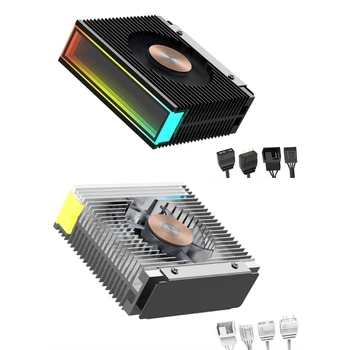 SSD-кулеры с Радиатором ARGB M.2 с Термопастой ARGB Light для SSD-Радиатора 2280 M.2 SSD-Кулеры с Радиатором и Вентилятором Охлаждения Радиатора