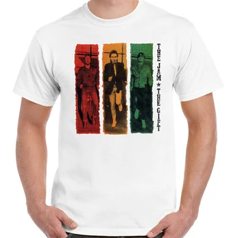 Футболка The Jam, Мужской Подарок Paul Weller Унисекс Топ Гитара Плакат Арт Свободная Летняя Мода Забавная Повседневная Мужская футболка из 100%Хлопка