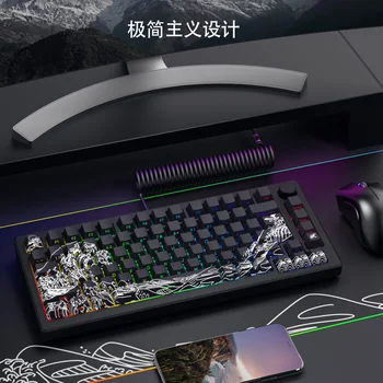 Тематический колпачок для клавиатуры ECHOME Yamato-e с прозрачной боковой буквенной клавиатурой из ПБТ, Вишневый профиль, креативный колпачок для механической клавиатуры