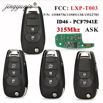 jingyuqin LXP-T003 315 МГц ID46 PCF7941E Автомобильный Флип-Ключ с Дистанционным Управлением Для Chevrolet Cruze Sonic Trax Spark Avo Trailblazer Замена