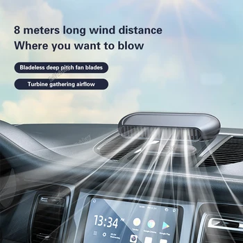 Новый вентилятор для электромобиля USB-вентилятор без лопастей Малошумная циркуляция воздуха Регулируемая столешница Использование Автомобильный Вентилятор для автомобиля