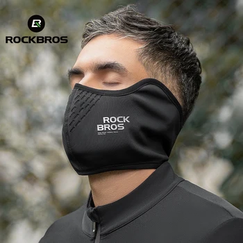 ROCKBROS Велосипедная маска для лица, головные уборы, Зимняя теплая балаклава, Мотоциклетная велосипедная кепка, Флисовая спортивная маска для лица, шарф