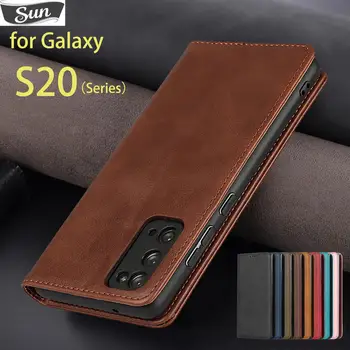Кожаный чехол для Samsung Galaxy S20 Ultra/S20 FE S20 + 5G Кобура с магнитным притяжением Откидная Крышка Чехол Бумажник Сумки Fundas Coque