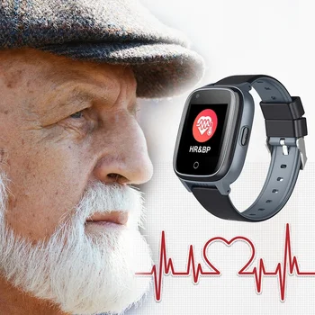 Умные часы для видеозвонков 4G Пожилые Родители Монитор сердечного ритма артериального давления Камера отслеживания местоположения GPS Телефон Android Smartwatch