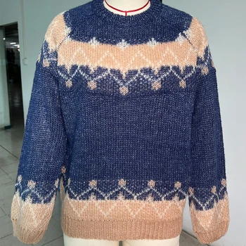 Классический вязаный свитер из мохера на осень-зиму, дышащий и приятный для кожи Изящный пуловер, свитер