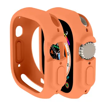Мягкий силиконовый чехол для Apple Watch Ultra 49 мм, универсальный противоударный защитный чехол из ТПУ, бампер, устойчивый к царапинам Защитный чехол