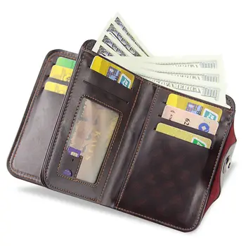 Винтажный карманный клатч из искусственной кожи, черный, коричневый, подарочный клатч, сумка для денег, мужской кошелек, портмоне, мужские кошельки, держатели карт