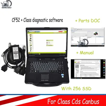 Ноутбук Cf52 в полном комплекте для компакт-дисков Claas, диагностический сканер для тягачей Canbus Metadiag класса с ручными частями, программное обеспечение