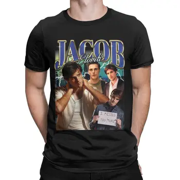 Повседневная футболка Jacob Elordi в стиле ретро, мужские футболки из чистого хлопка с круглым вырезом, футболка с коротким рукавом для киноактера, одежда больших размеров