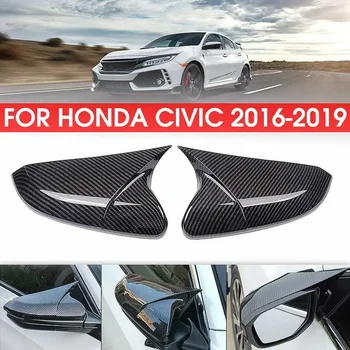 Форма рожка ABS Крышка бокового зеркала заднего вида из углеродного волокна Крышки заднего вида для Honda Для Civic 10th 2016 2017 2018 2019