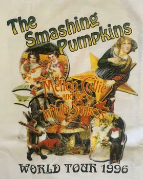 Винтажная хлопчатобумажная рубашка унисекс 90-х Smashing Pumpkins Mellon Collie S-2345XL с длинными рукавами