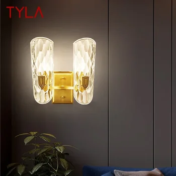 Современный латунный настенный светильник TYLA для гостиной, спальни, прикроватной тумбочки, ретро-гостиничного коридора, настенного светильника в прихожей