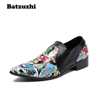 Batzuzhi/ Модная мужская обувь Из кожи с острым носком, Мужские деловые модельные туфли, Вечерние / Клубные / свадебные туфли, Мужские zapatillas hombre, EU38-46