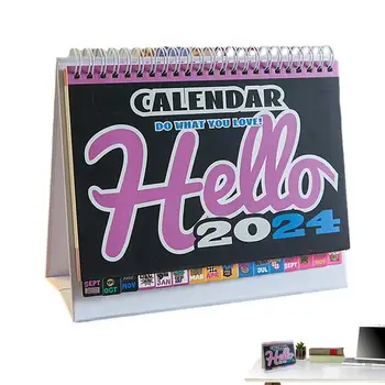 Календарь на 2024 год Настольный календарь на 2024 год Ежемесячный Стильный и красивый настольный календарь с откидывающимся дизайном и небольшой наклейкой для автомобиля