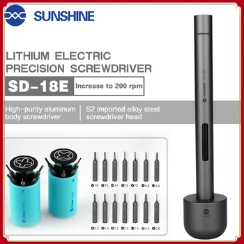 Набор электрических отверток SUNSHINE SD-18E из легированной стали S2 с коробкой для ремонта стола для камеры iPhone iPad, мини-отверток для хранения