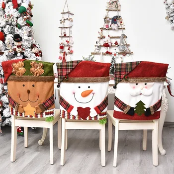 Новое Рождественское украшение, Чехол для стула, Чехол для табурета, Новая Кукла, Украшение для стула, Украшения для дома