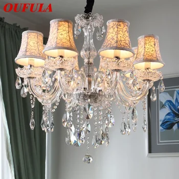 Подвесной светильник из хрусталя в роскошном стиле OUFULA, Европейская лампа-свеча, Художественная гостиная, Ресторан, спальня, Вилла, люстра