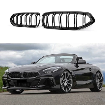 1 Пара Автомобильных двойных линий Передний капот Решетка радиатора Глянцевые черные Гоночные решетки для-BMW Z4 G29 2020 2021