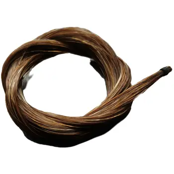 Пучок коричневых волос для смычка скрипки, волос для смычка баса виолончели, волос для смычка эрху, плетение венчиком, чистая натуральная культивированная понита