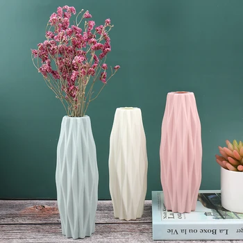 Ваза для цветов Украшение дома Пластиковая ваза Белая имитация керамического цветочного горшка