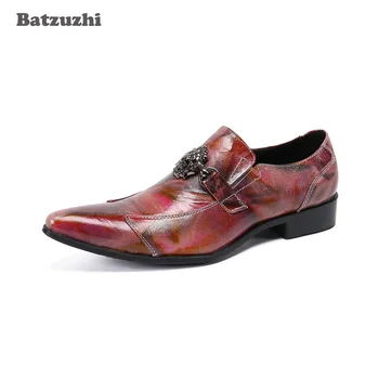 Batzuzhi/ Мужская обувь Итальянского типа, модельные туфли из натуральной кожи С острым носком, Мужские Официальные вечерние, деловые и Свадебные zapatos de hombre