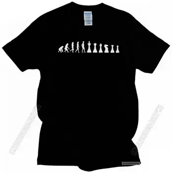 Шахматная эволюция, футболка для турнира гроссмейстеров, мужская футболка из предварительно высушенного хлопка, красивая футболка с круглым вырезом, футболки, уличная одежда, товары