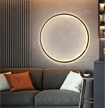 Простая круглая декоративная подсветка, новый современный светодиодный осветительный прибор, настенное освещение, гостиная, спальня, кровать, коридор, внутреннее освещение