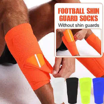 Защита для ног С фиксированным рукавом для носков, двухслойная вставляемая защита для ног с полным покрытием для носков, нейлоновые протекторы для футбольных ног F6z5