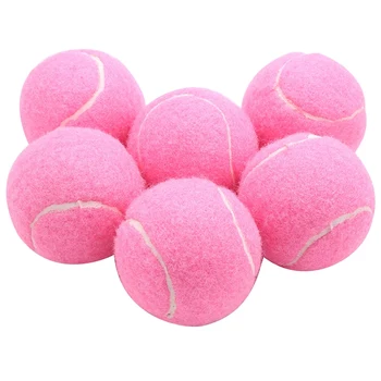 6 шт. в упаковке Розовые теннисные мячи, износостойкие эластичные тренировочные мячи 66 мм, теннисный мяч для начинающих для клуба