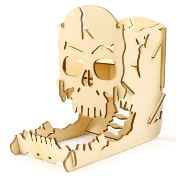ELOS-башня для игры в кости с черепом, игральные кости с резьбой по дереву, легкая роликовая коробка для настольных игр RPG