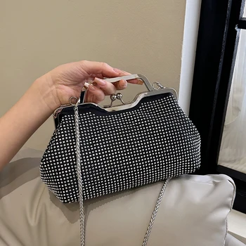 Мода 2023 года, многоцветная вечерняя сумочка с бриллиантами, роскошная сумочка на цепочке, женская сумка через плечо, женская сумка-клатч для свадебной вечеринки