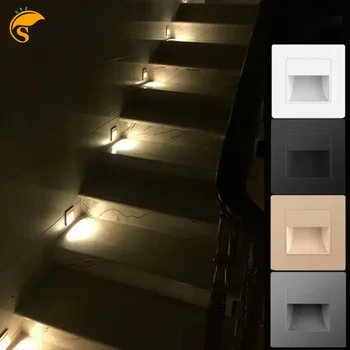 Светодиодный настенный светильник, встраиваемый светильник для лестницы, внутренний ночник, лестница, коридор, Фойе, Кухня, Прикроватная тумбочка для спальни