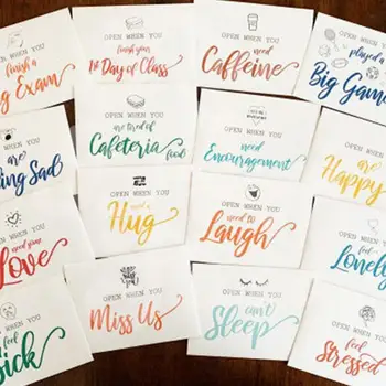 Открывайте, когда конверты Поздравительные открытки Конверты для поздравительных открыток своими руками Набор вдохновляющих поздравительных открыток для студентов колледжа 16 Открытых