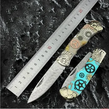 Карманный Нож Креативная Светящаяся В Темноте Ручка VG10 Дамасский Складной Нож Походные Фруктовые Ножи Наружные EDC Инструменты Подарки
